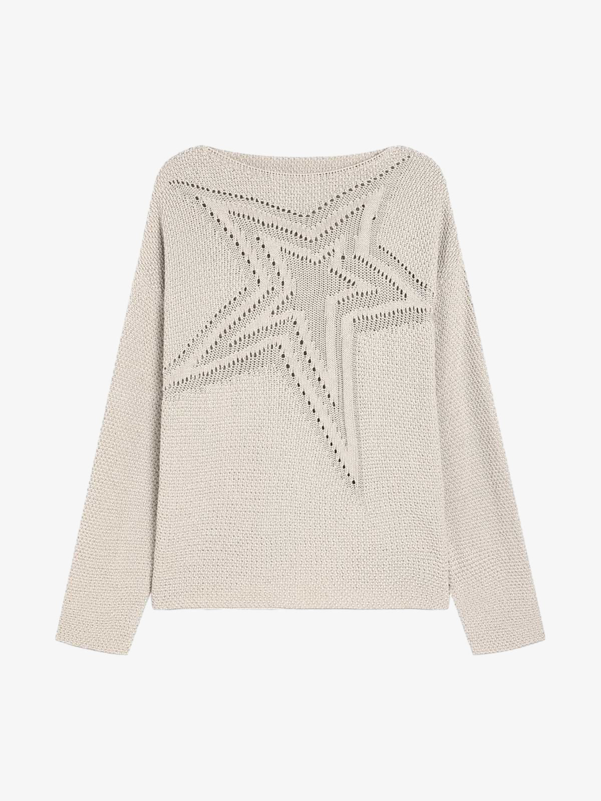 Thesupermade Star Cutout Boatneck Sweater