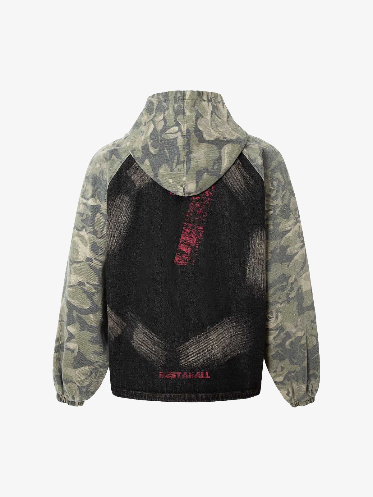 Graffiti Camouflage Patchwork Hooded Jacket