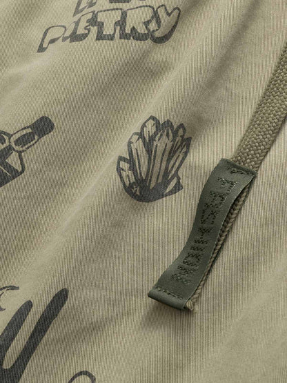 Graphic Print Drawstring Shorts