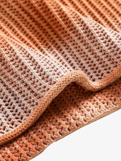 Gradient Ombre Knit  Crew Neck Sweater