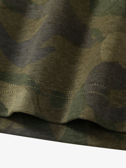 Camouflage Spliced Faux Two-Piece Long-sleeve T-shirt