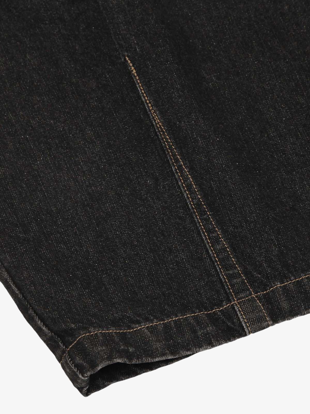 Patchwork Plaid Pleated Baggy Barrel Jeans - 2334