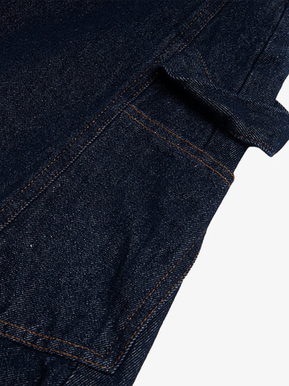 Button Embroidered Barrel Jeans
