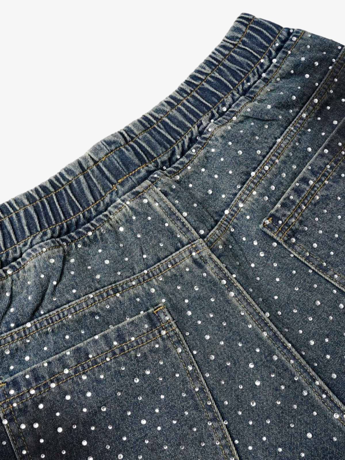 Heavy Diamond Drawstring Denim Jorts