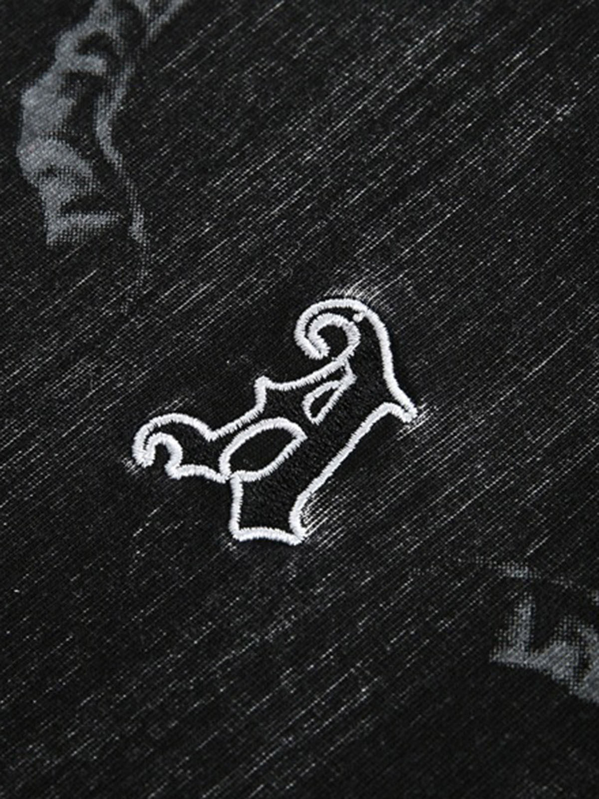 Distressed Embroidered Letter T-Shirt