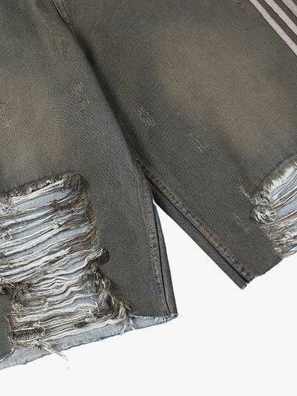 Ripped Dirty Dyed Stripped Jorts