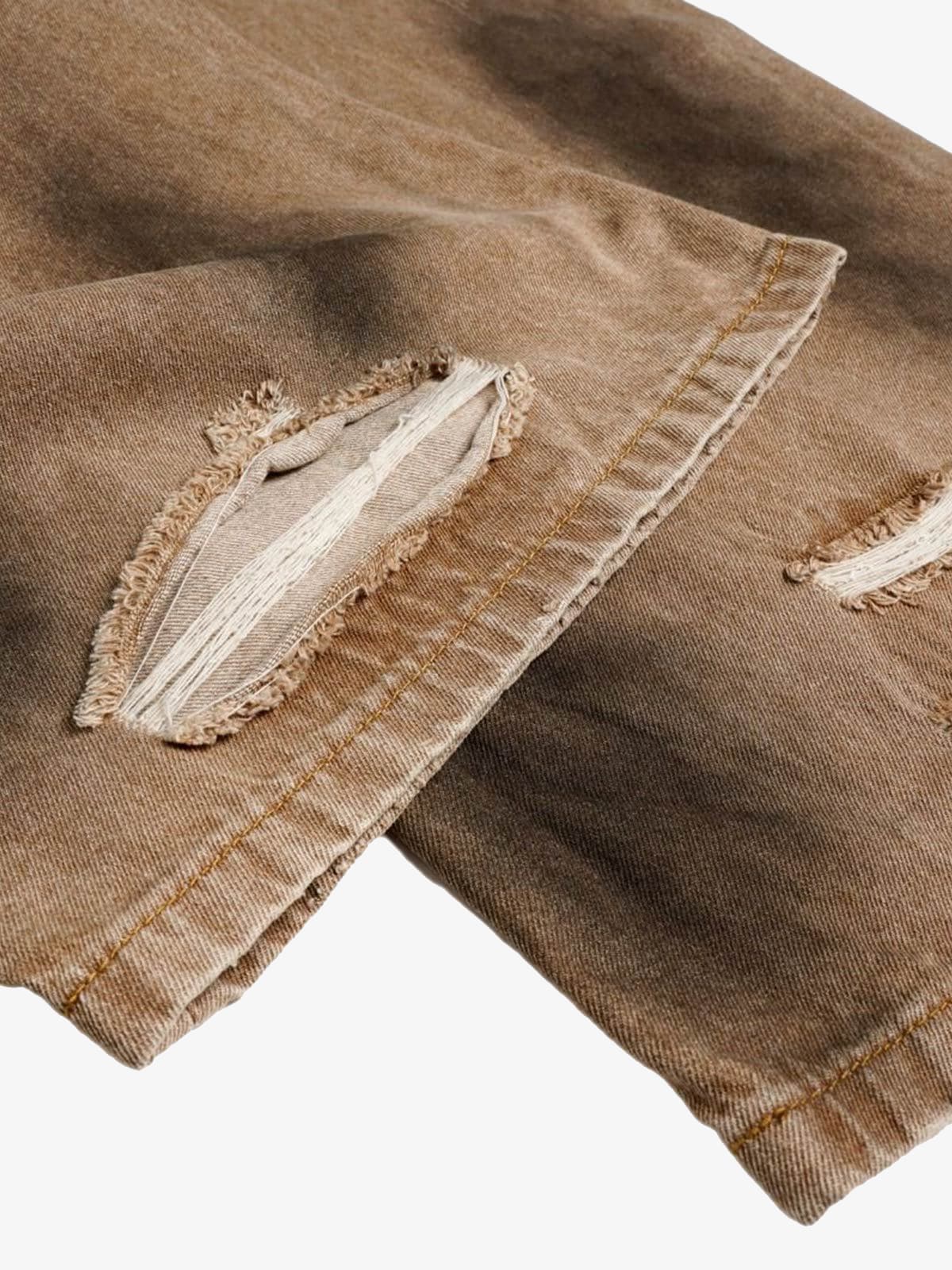 Street Ripped Dirty Dye Jeans