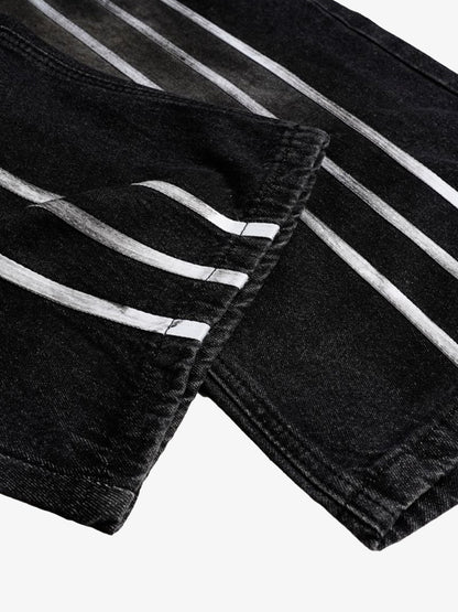 Street Stripe Dirty Dye Barrel Jeans