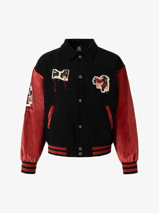 Retro Heavy Design Flight Baseball Jacket 