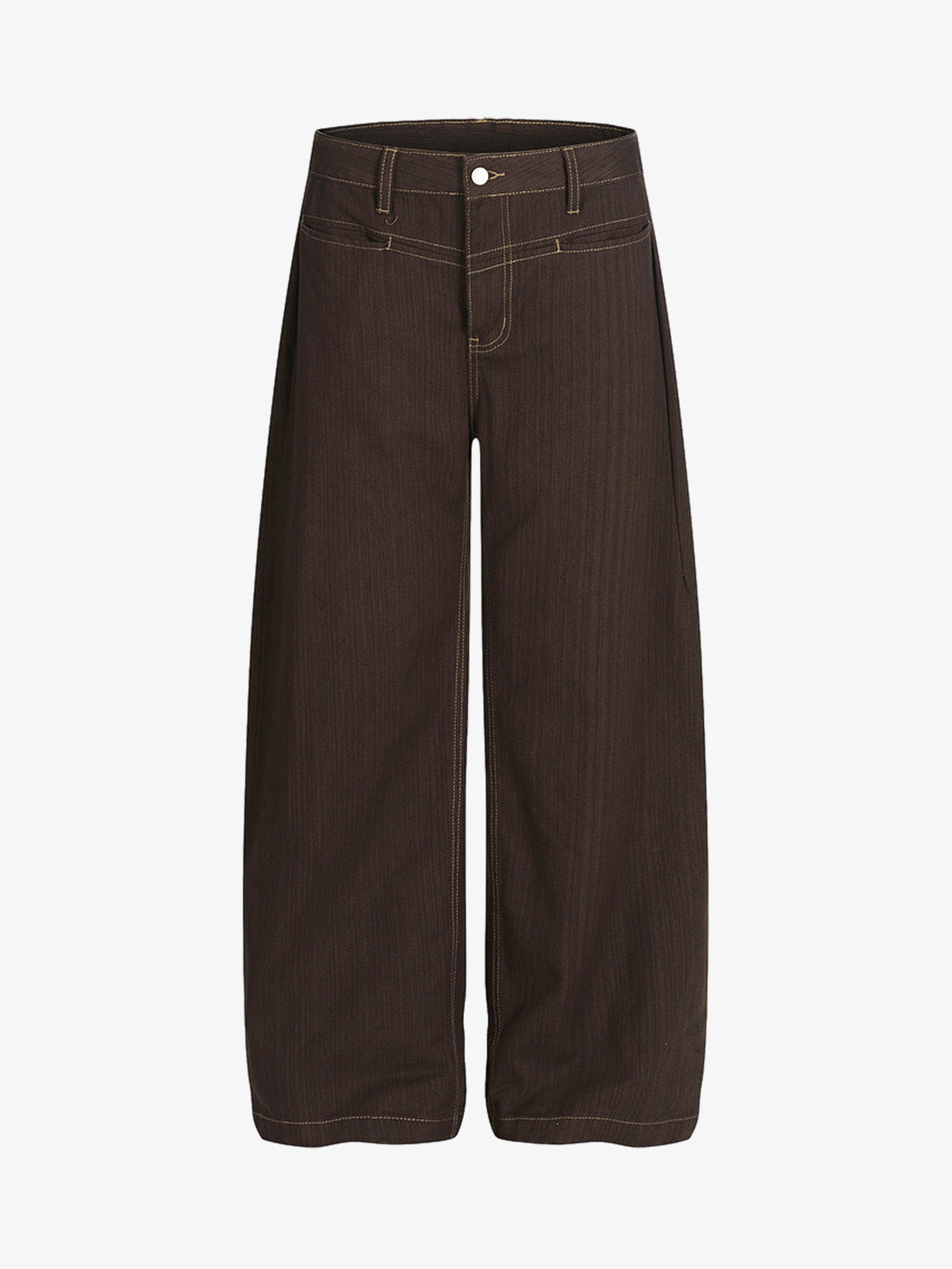 Vintage Contrast Thread Barrel Pants 