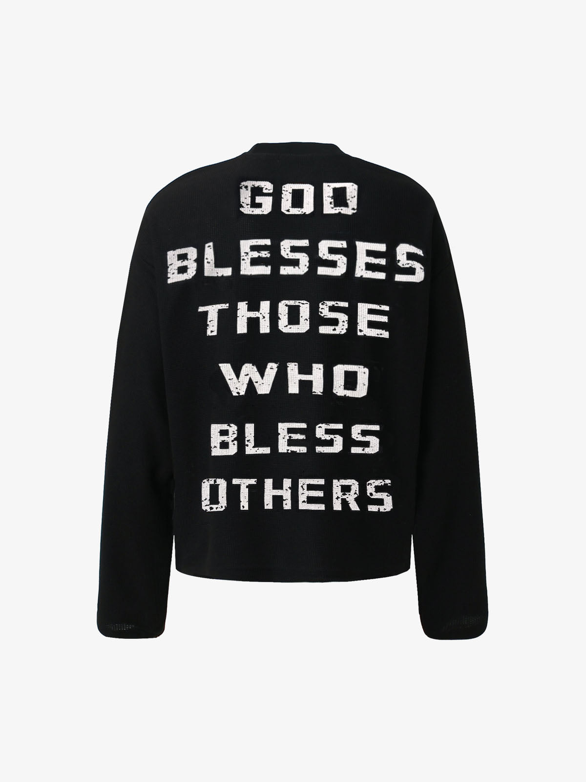 Street Cross Lettering Print Long-Sleeved T-Shirt