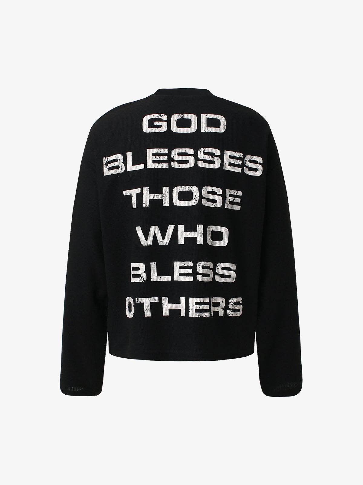Street Cross Lettering Print Long-sleeved T-shirt 