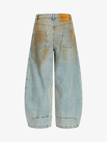 Street Deconstructed Spray Painted Machete Jeans 