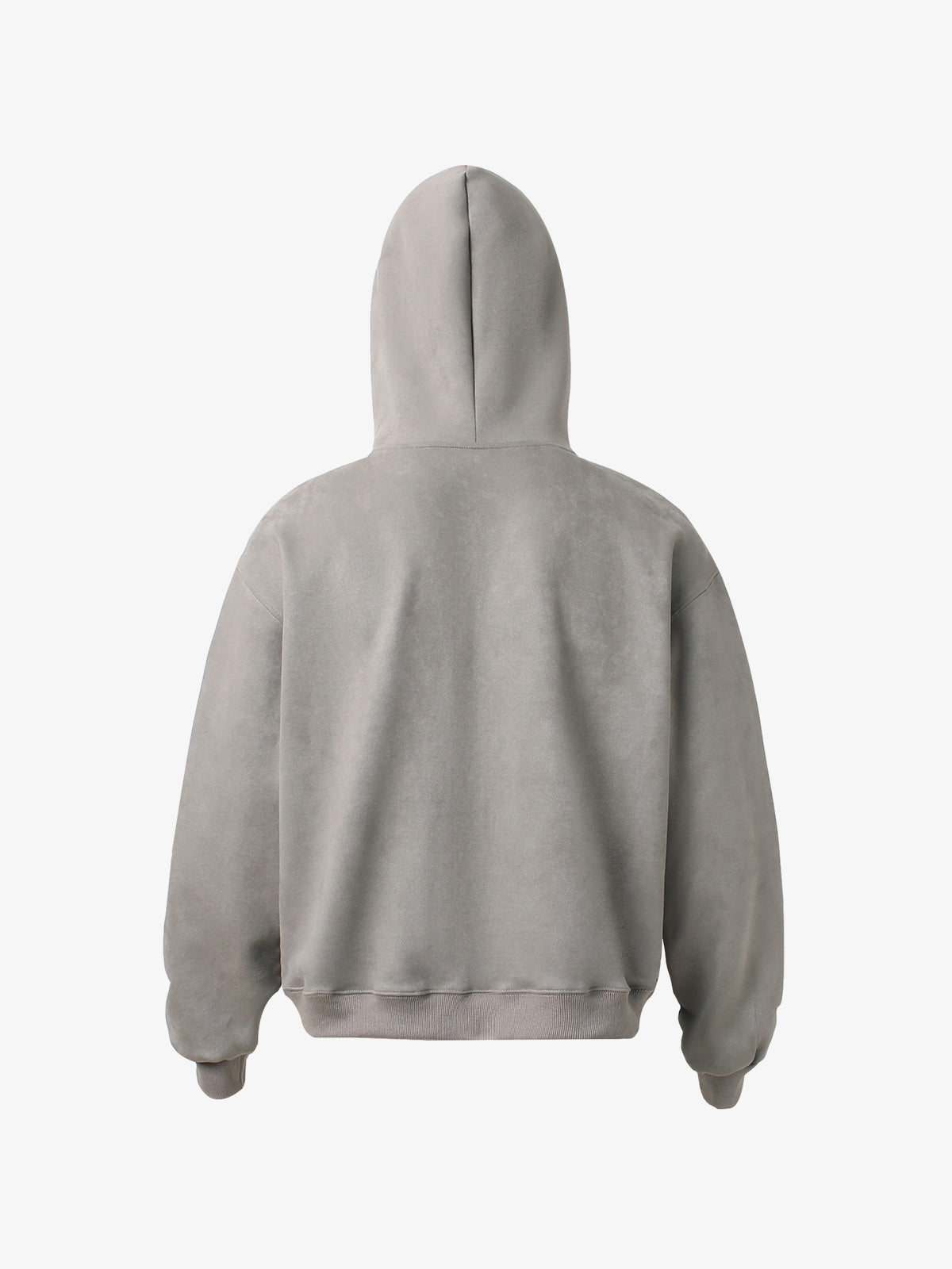 Suede Double-Ended Zippered Cropped Hooded Jacket 