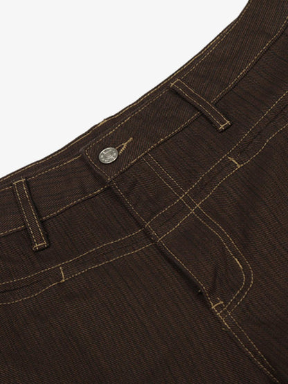 Vintage Contrast Thread Barrel Pants 