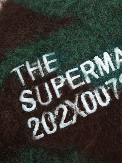 Embroidered Camouflage Shaggy Knitted Sweater