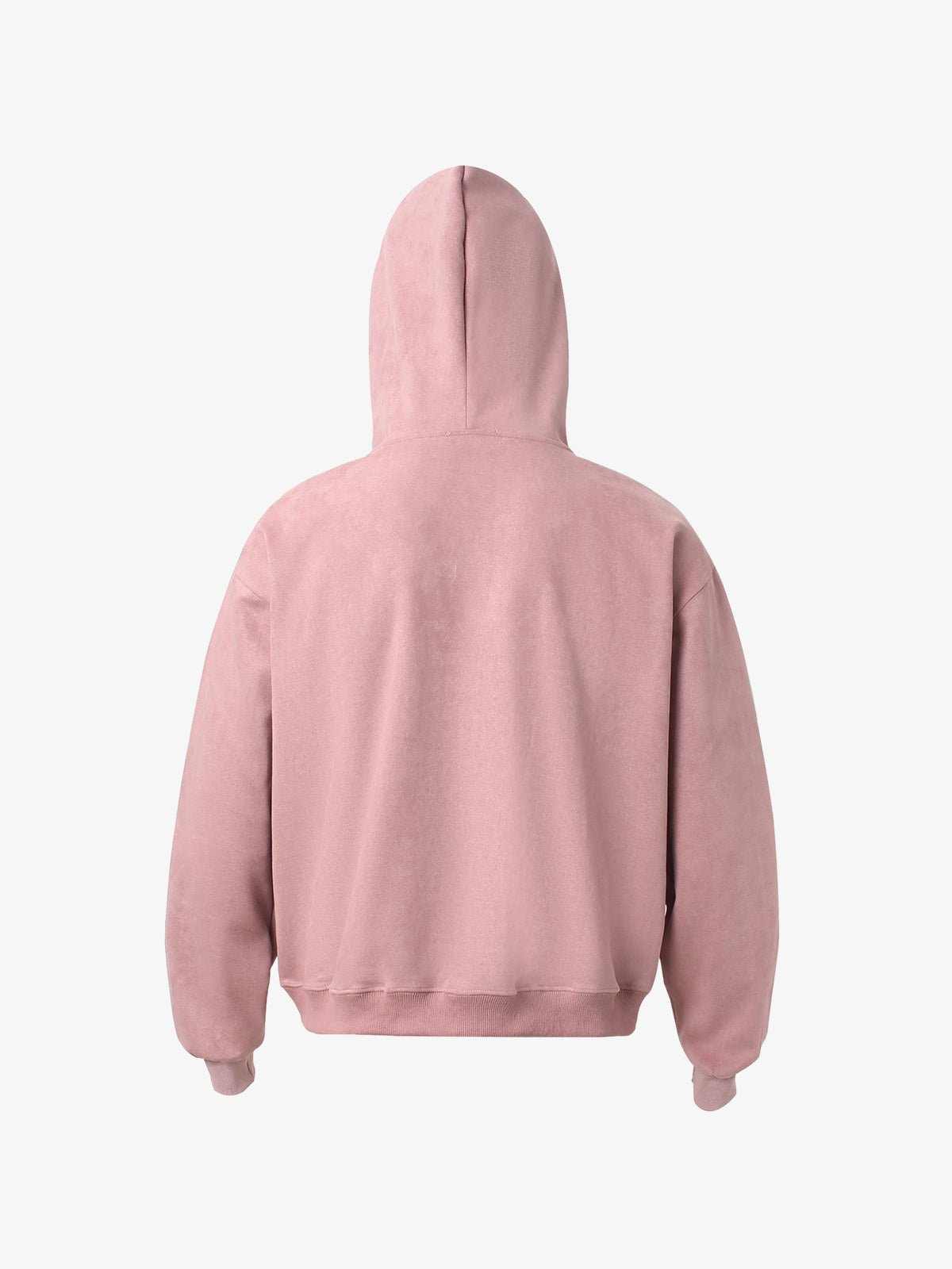 Suede Double-Ended Zippered Cropped Hooded Jacket 