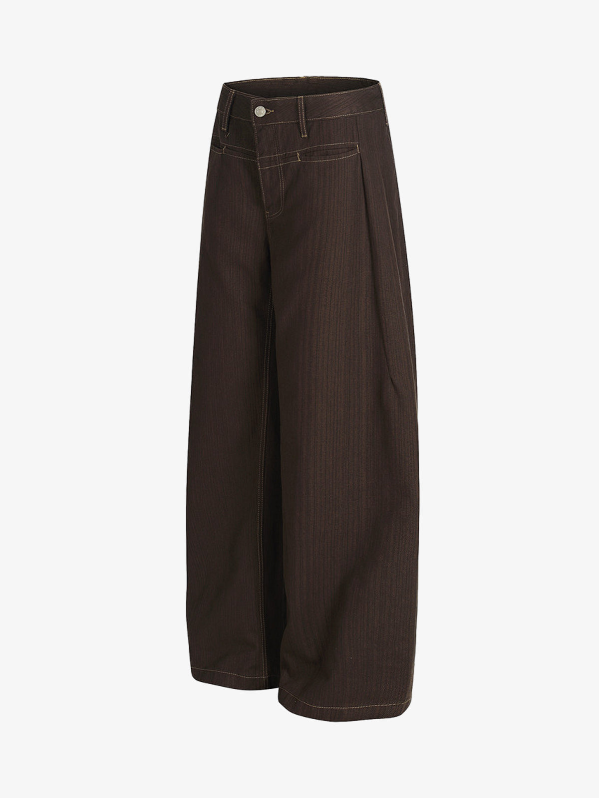 Vintage Contrast Thread Barrel Pants 