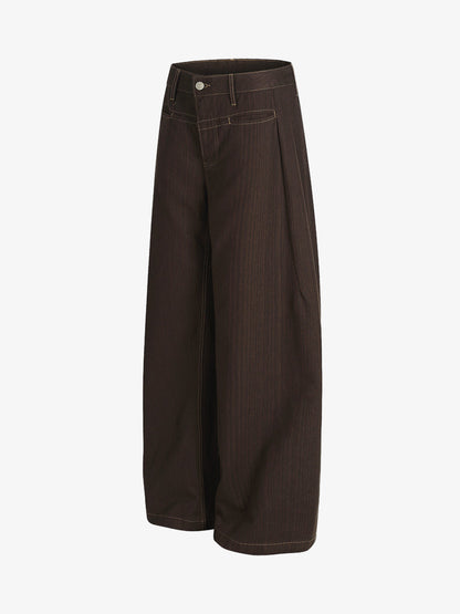 Vintage Contrast Thread Barrel Pants 