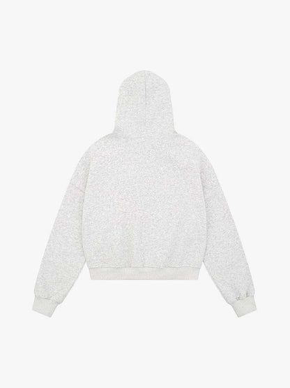 Street Hip-Hop Rhinestone Cropped Hooded Sweatshirt