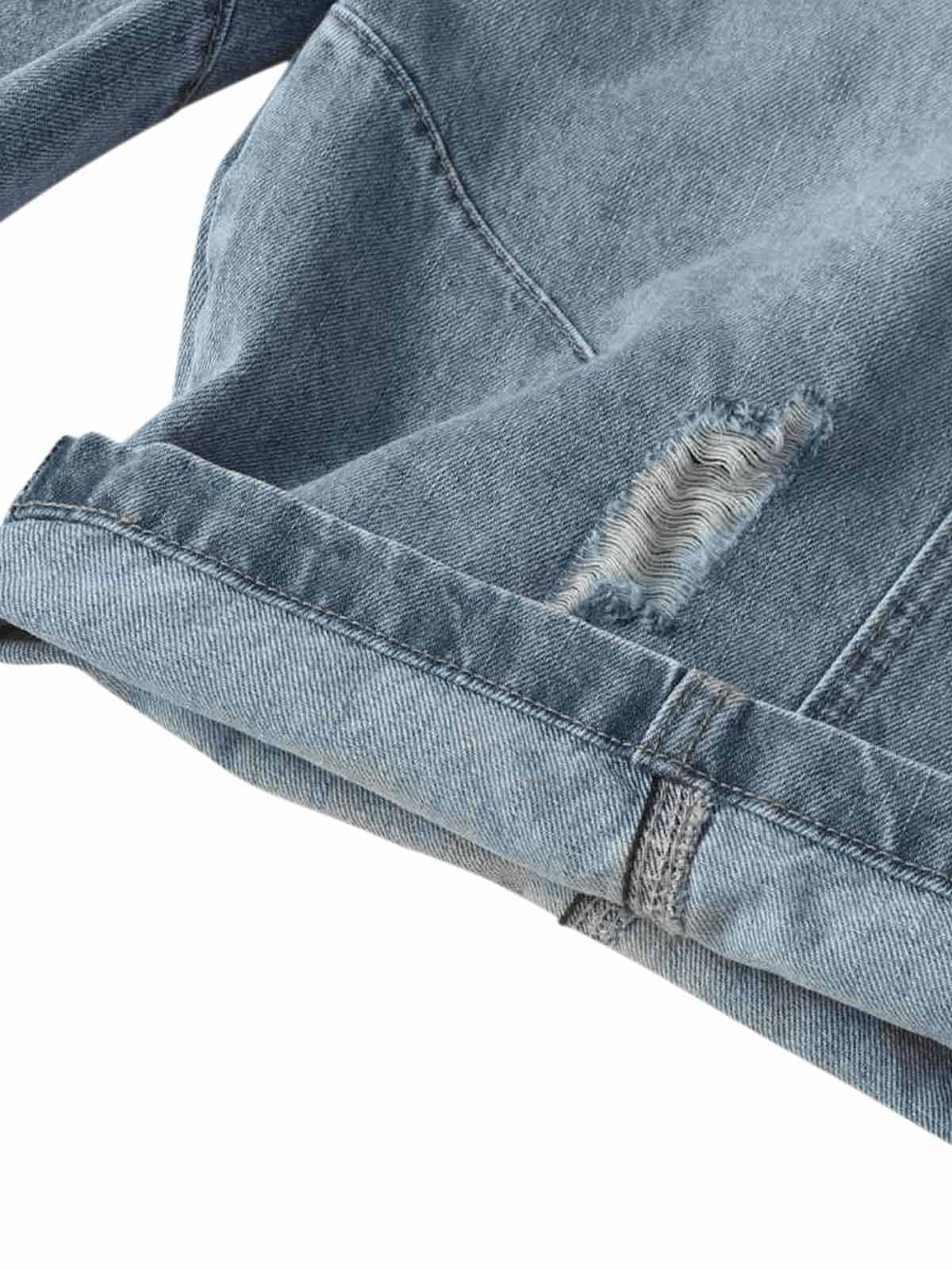 Distressed Ripped Deconstructed Split Barrel Jorts 