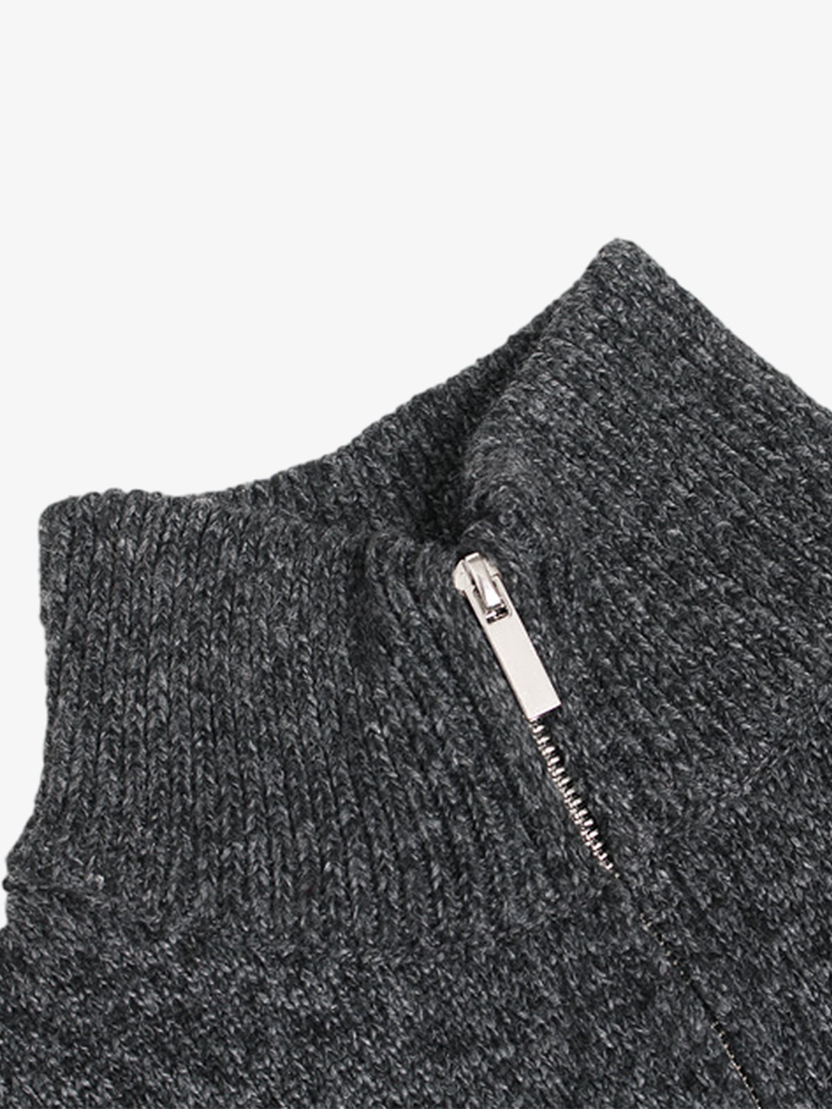 Turtleneck Cardigan Zip-Up Cable Sweater 