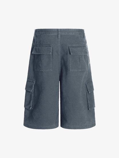 Adjustable Drawstring Cargo Jort 