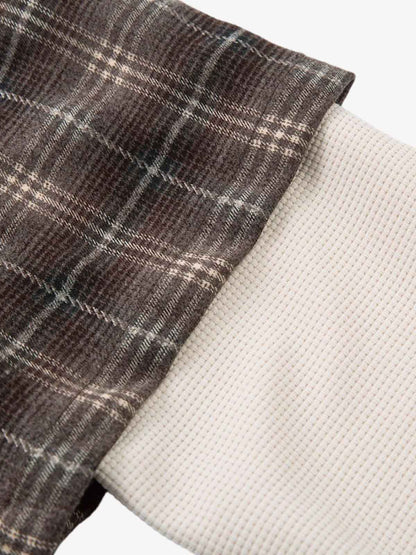 Cotton Street Distressed Plaid Faux Two-Piece Shirt?