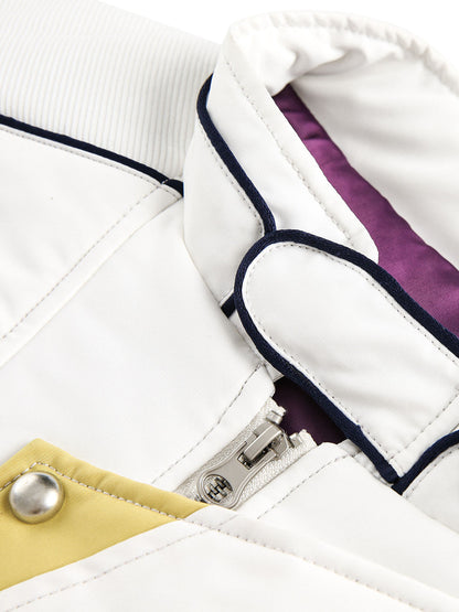 Embroidery Double-ended Zipper Bomber Jacket 