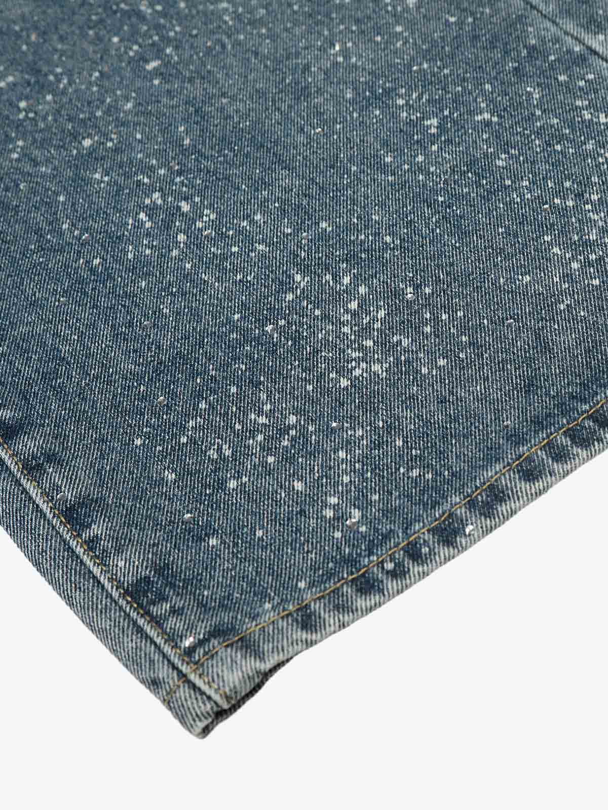 Sparkling Wide-Leg Jeans - Perfect for Casual and Festive Occasions 