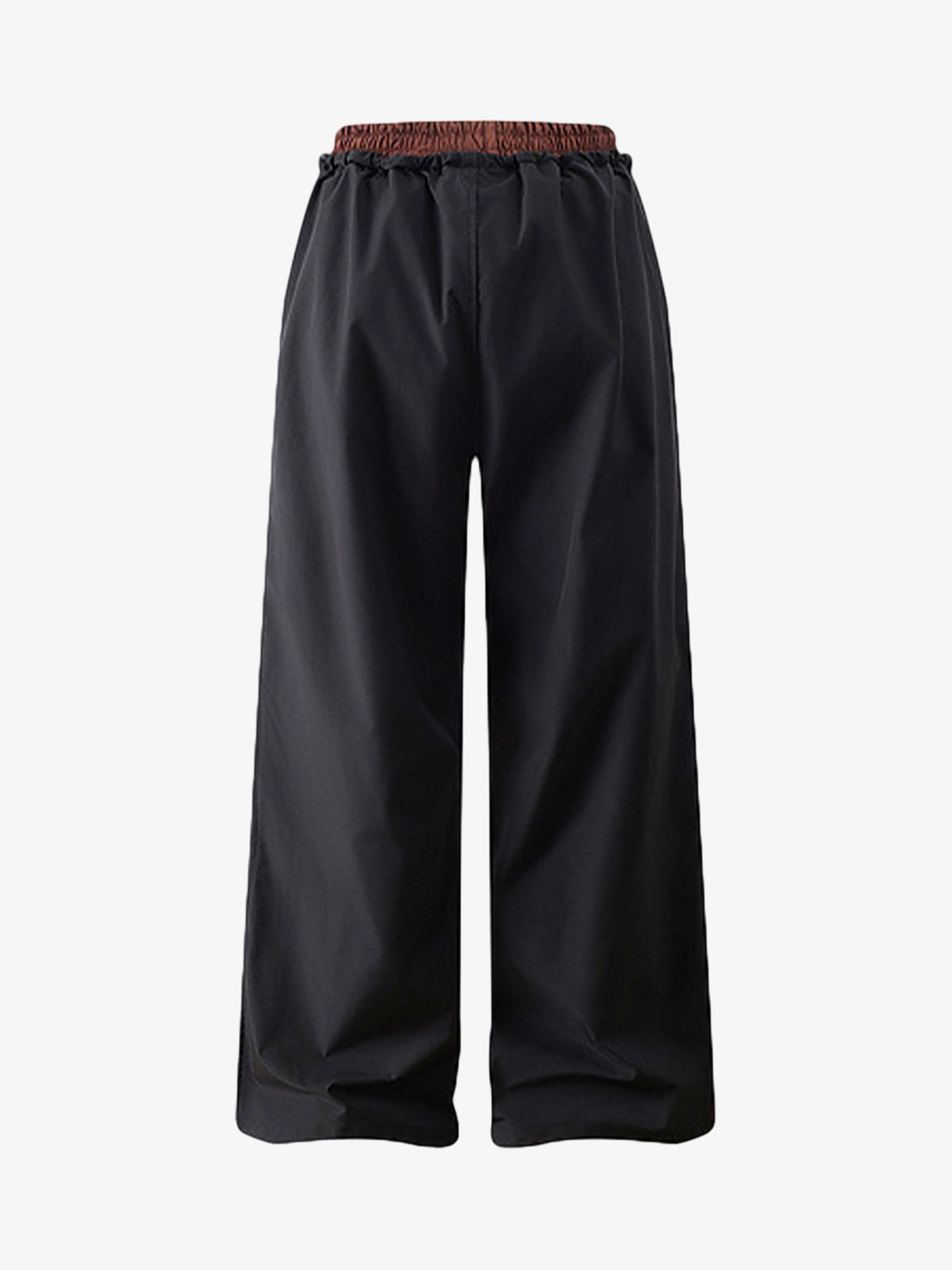 Retro Patchwork Faux Two-piece Double Waist Casual Pants 