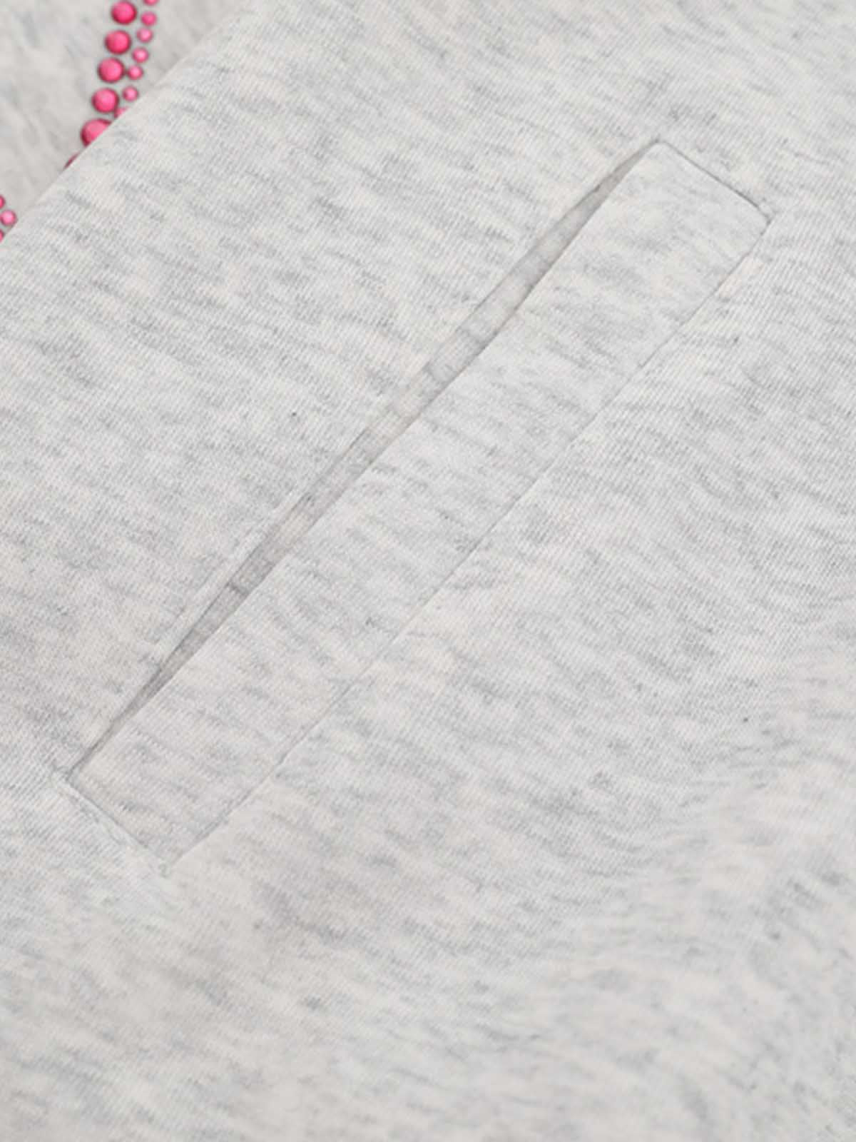 Street Hip-Hop Rhinestone Cropped Hooded Sweatshirt