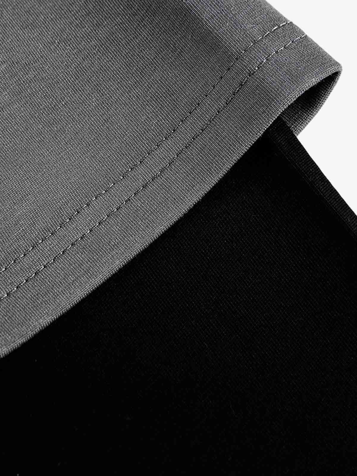 Faux Two-Piece Layered Half-Zip Pullover Long Sleeve T-Shirt 