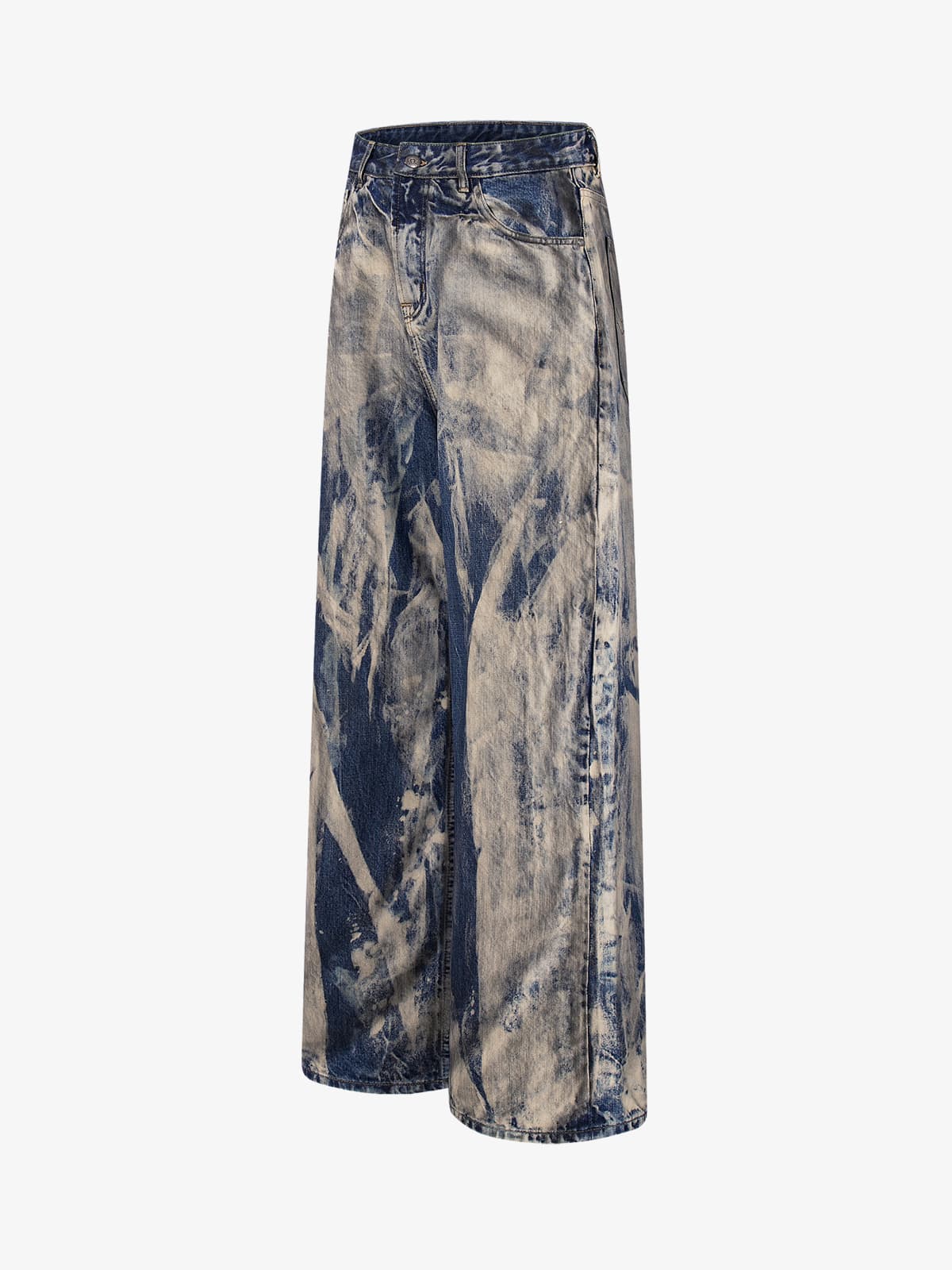 Wide-Leg Tie-Dye Denim Pants for Women - Fashionable and Comfortable Design 