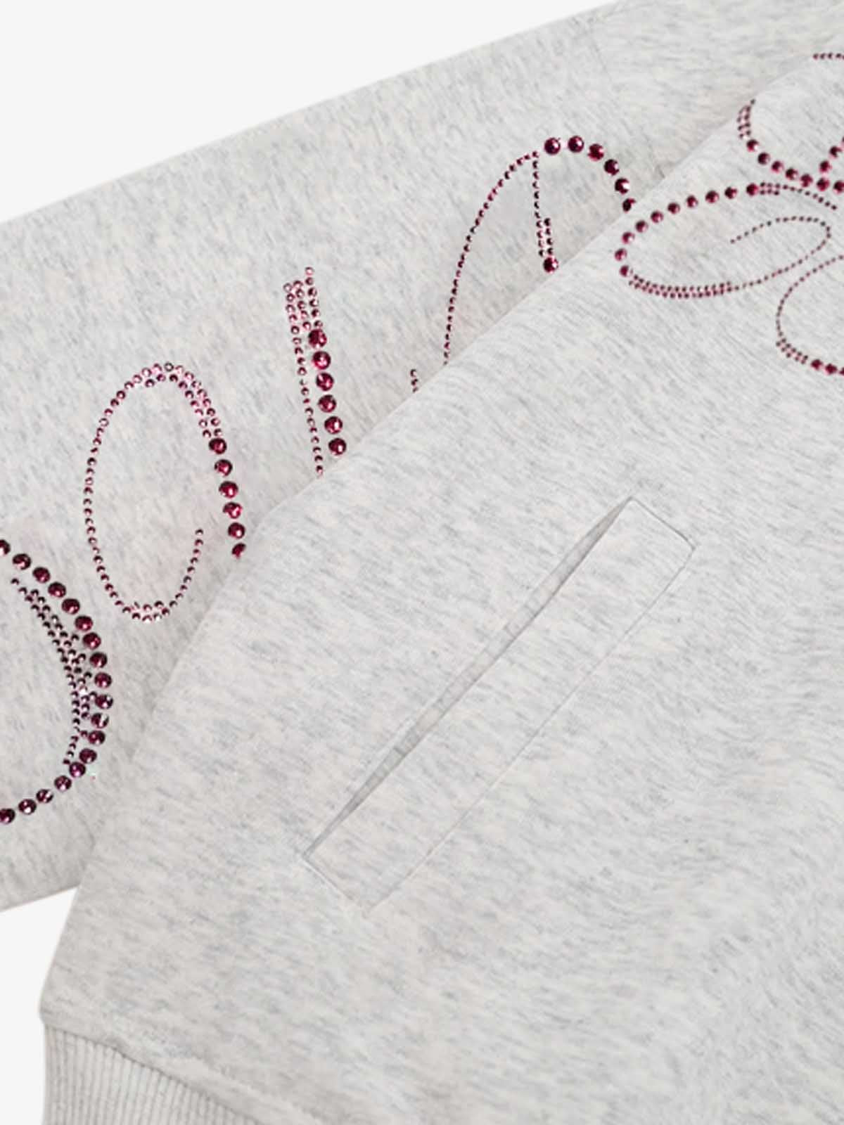 Street Hip-Hop Rhinestone Cropped Hooded Sweatshirt