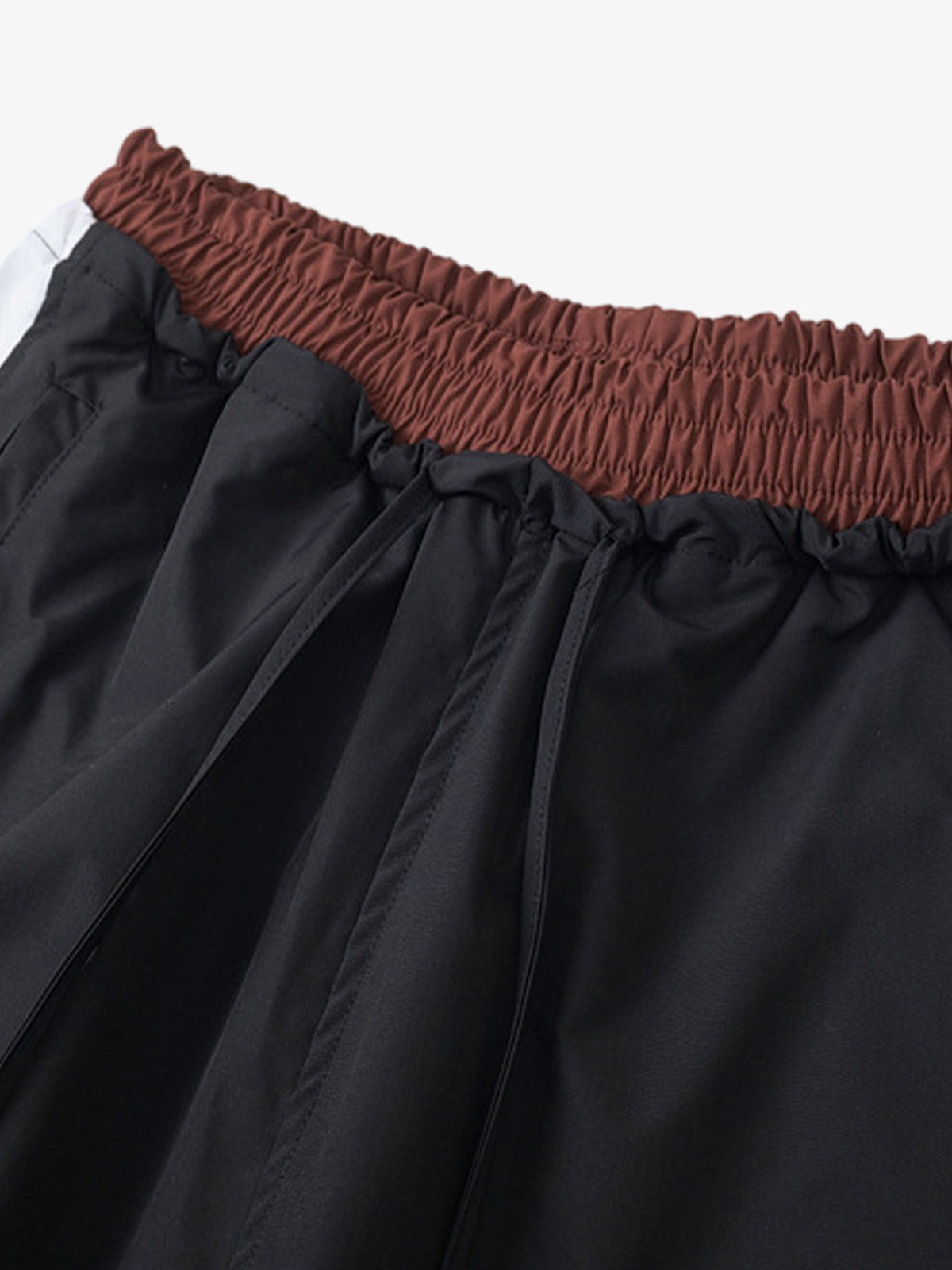 Retro Patchwork Faux Two-piece Double Waist Casual Pants 