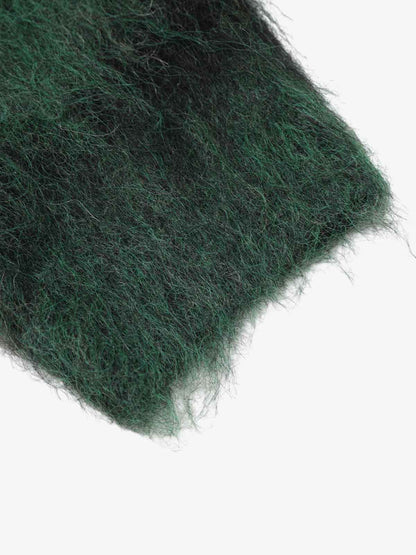 Embroidered Camouflage Shaggy Knitted Sweater