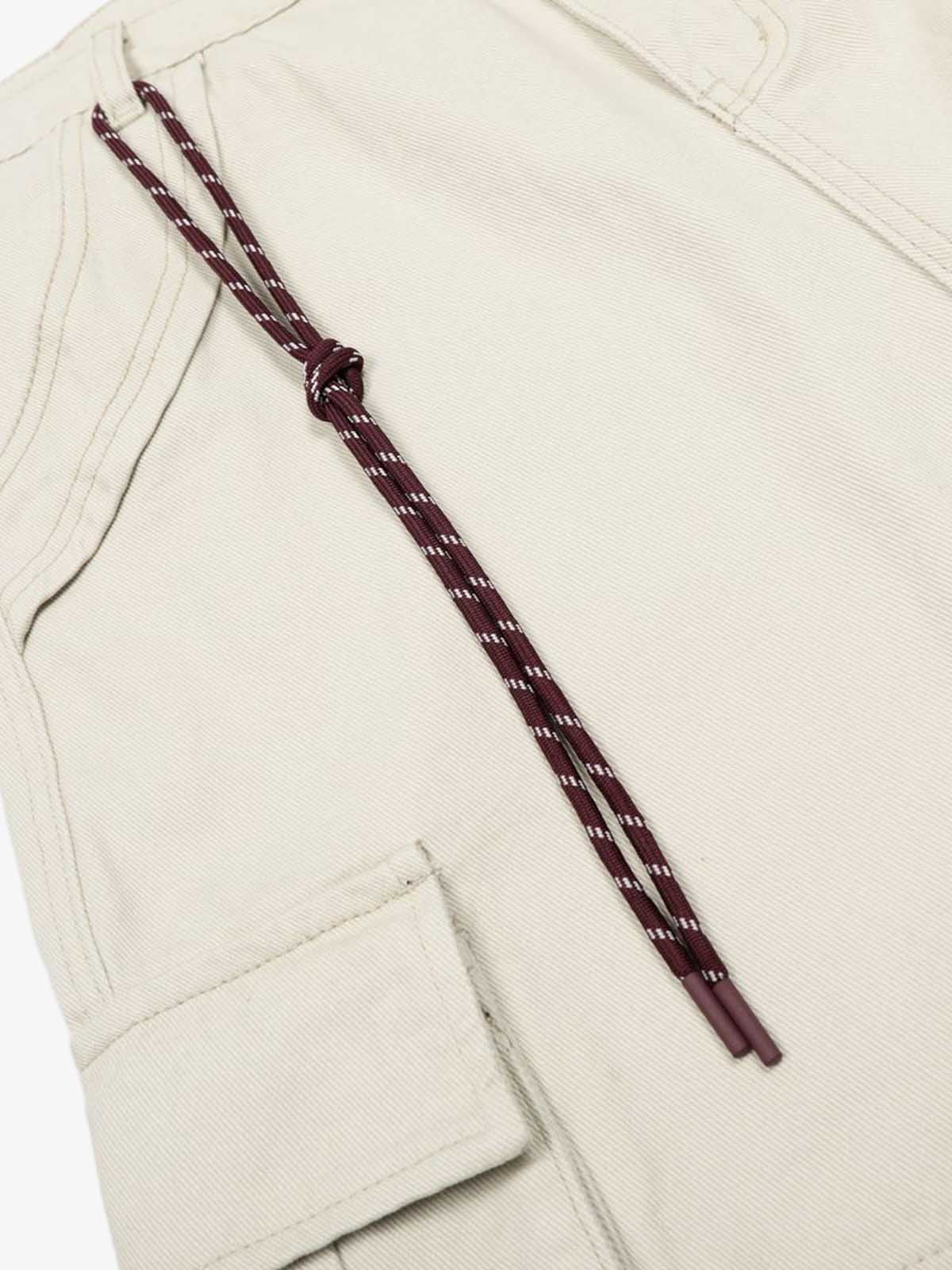 Adjustable Drawstring Cargo Jort 