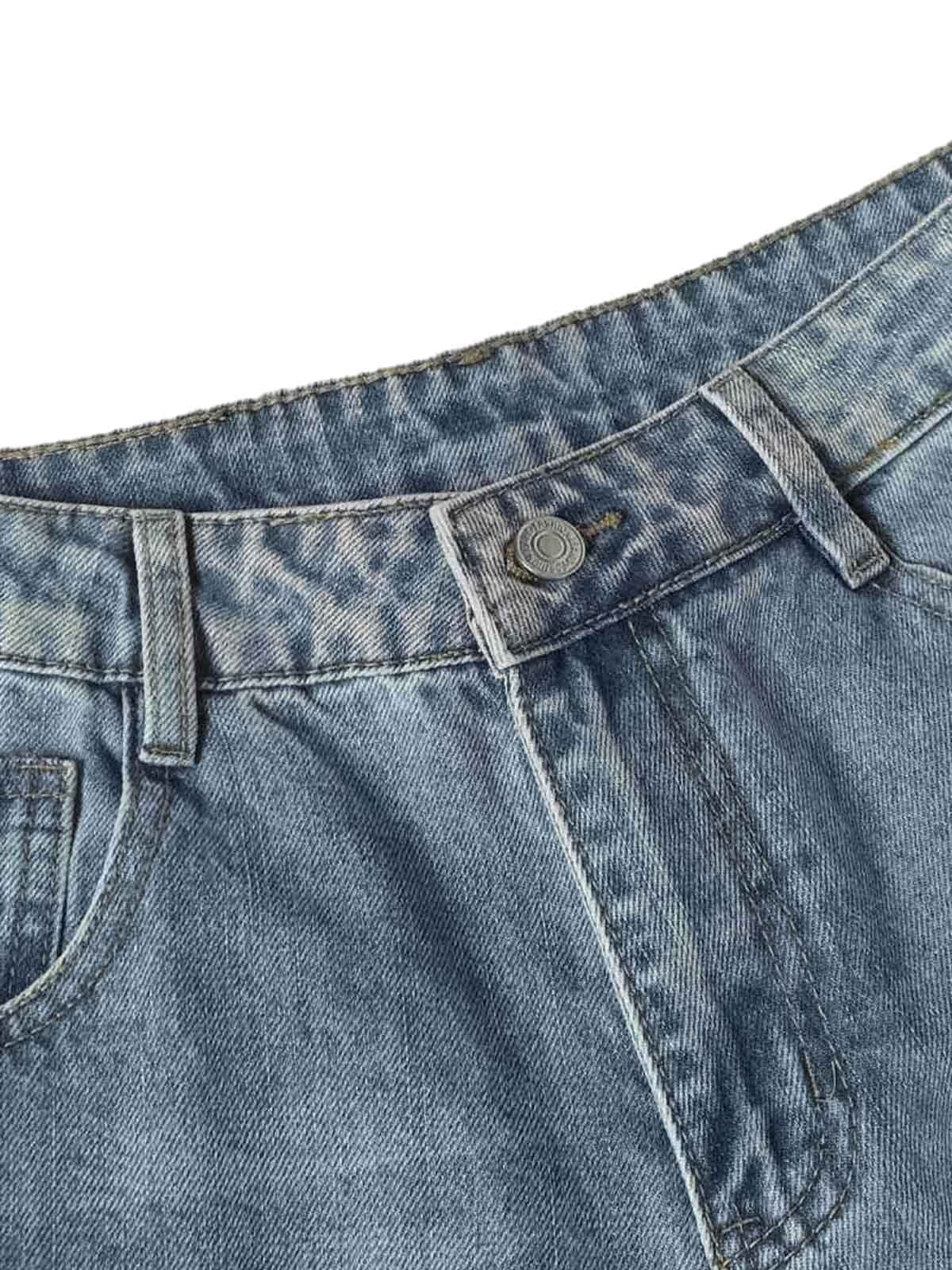 Distressed Ripped Deconstructed Split Barrel Jorts 