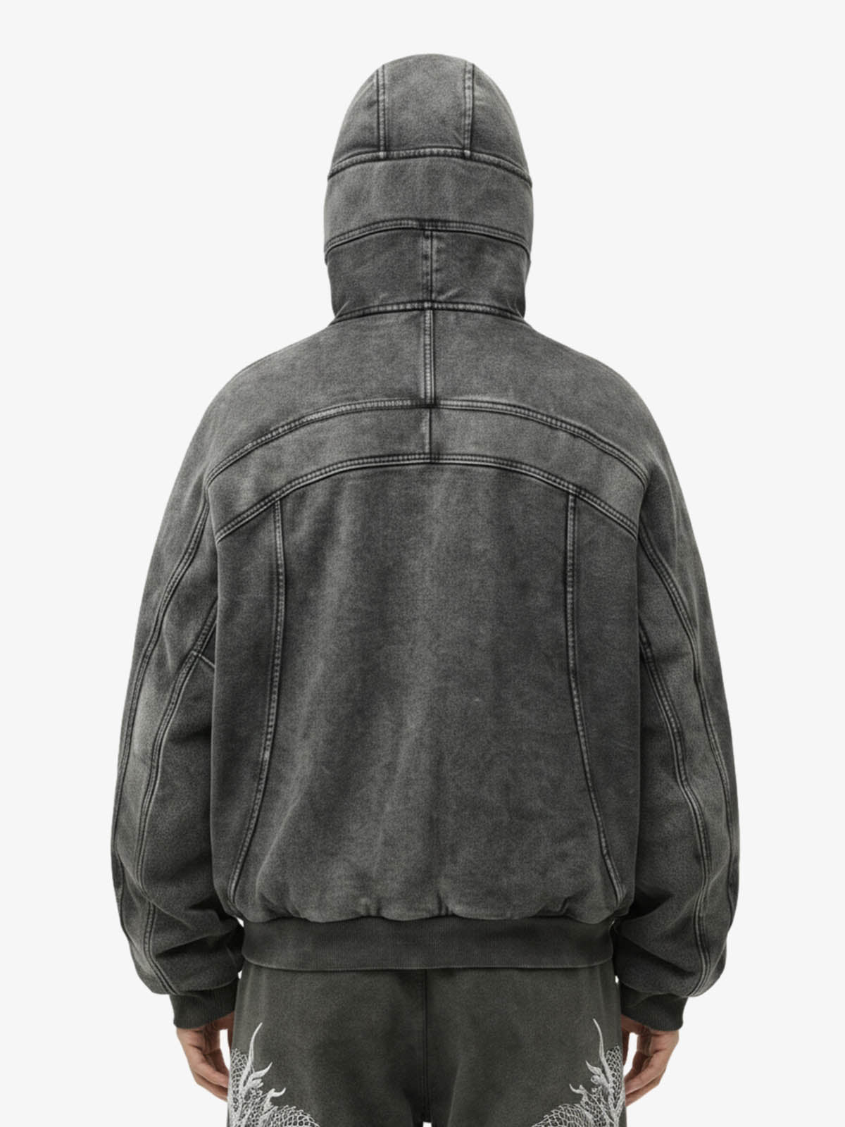 Fleece Retro Zipper Eye-Hood Design Hooded Jacket - 2489