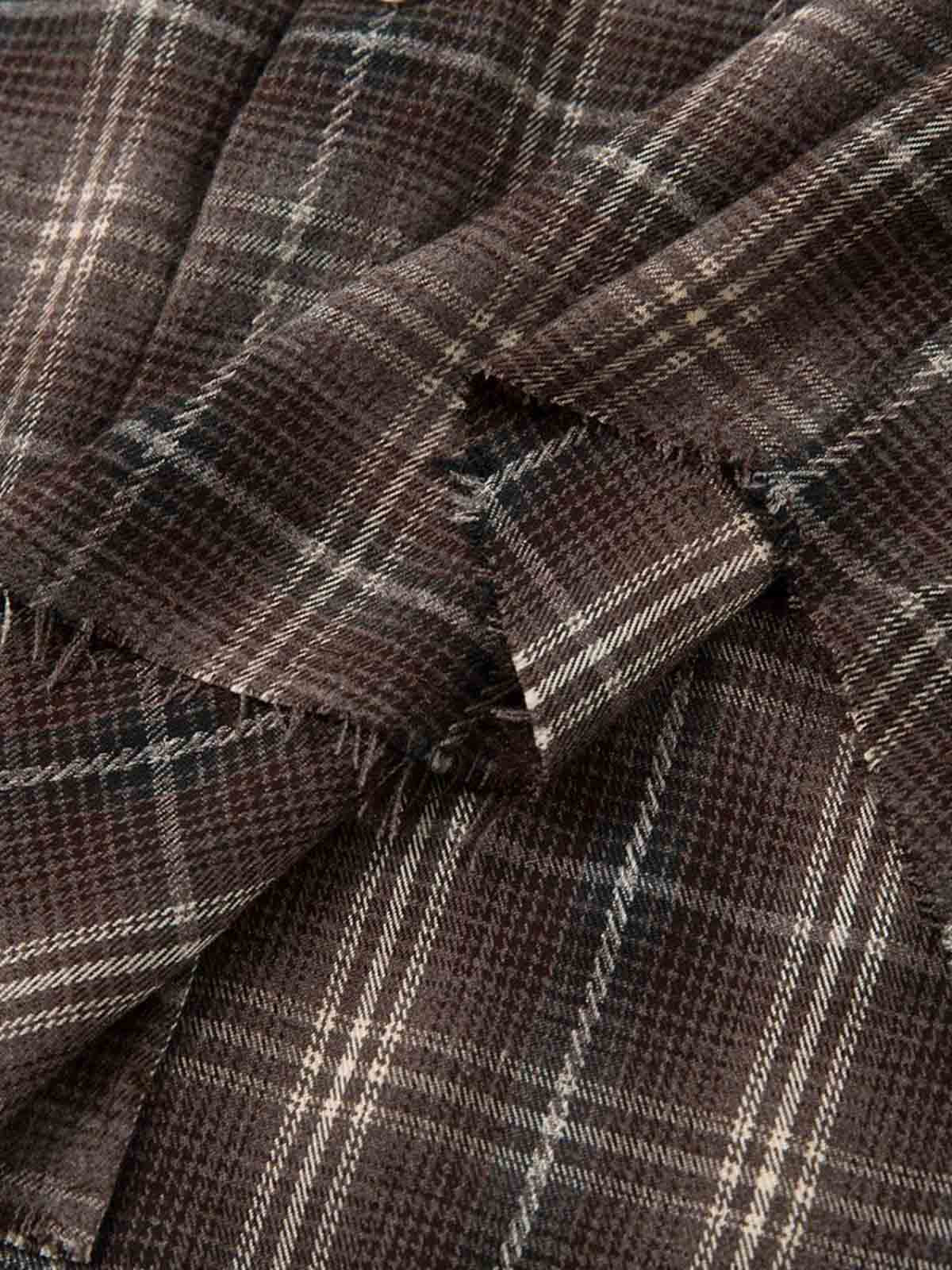 Cotton Street Distressed Plaid Faux Two-Piece Shirt?