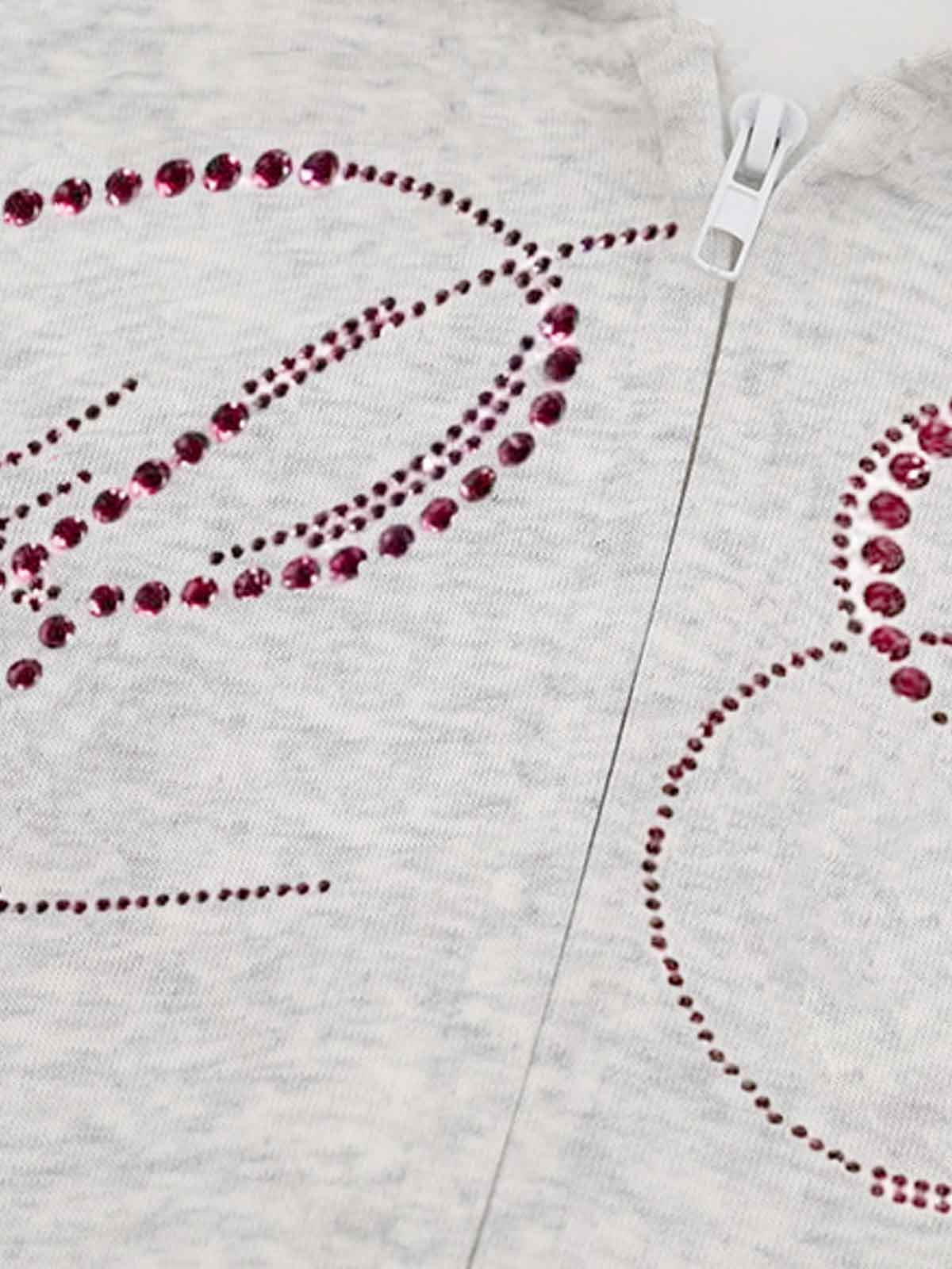 Street Hip-Hop Rhinestone Cropped Hooded Sweatshirt