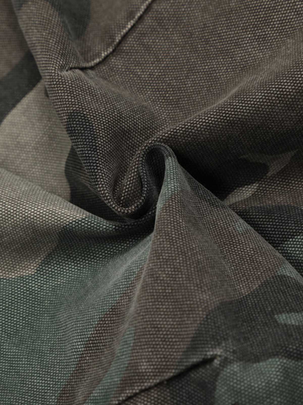 Retro Double Waist Camouflage Barrel Jeans