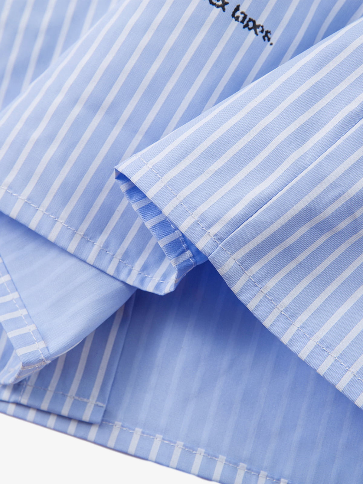 Vintage Illustration Striped Faux Two-Piece Shirt?