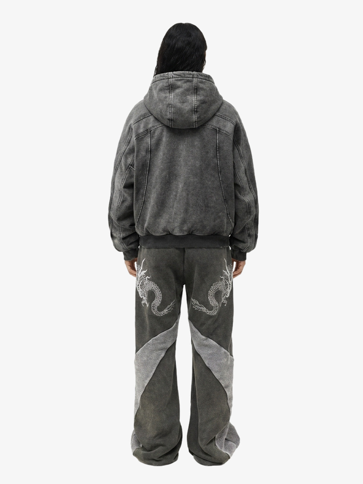 Fleece Retro Zipper Eye-Hood Design Hooded Jacket - 2489