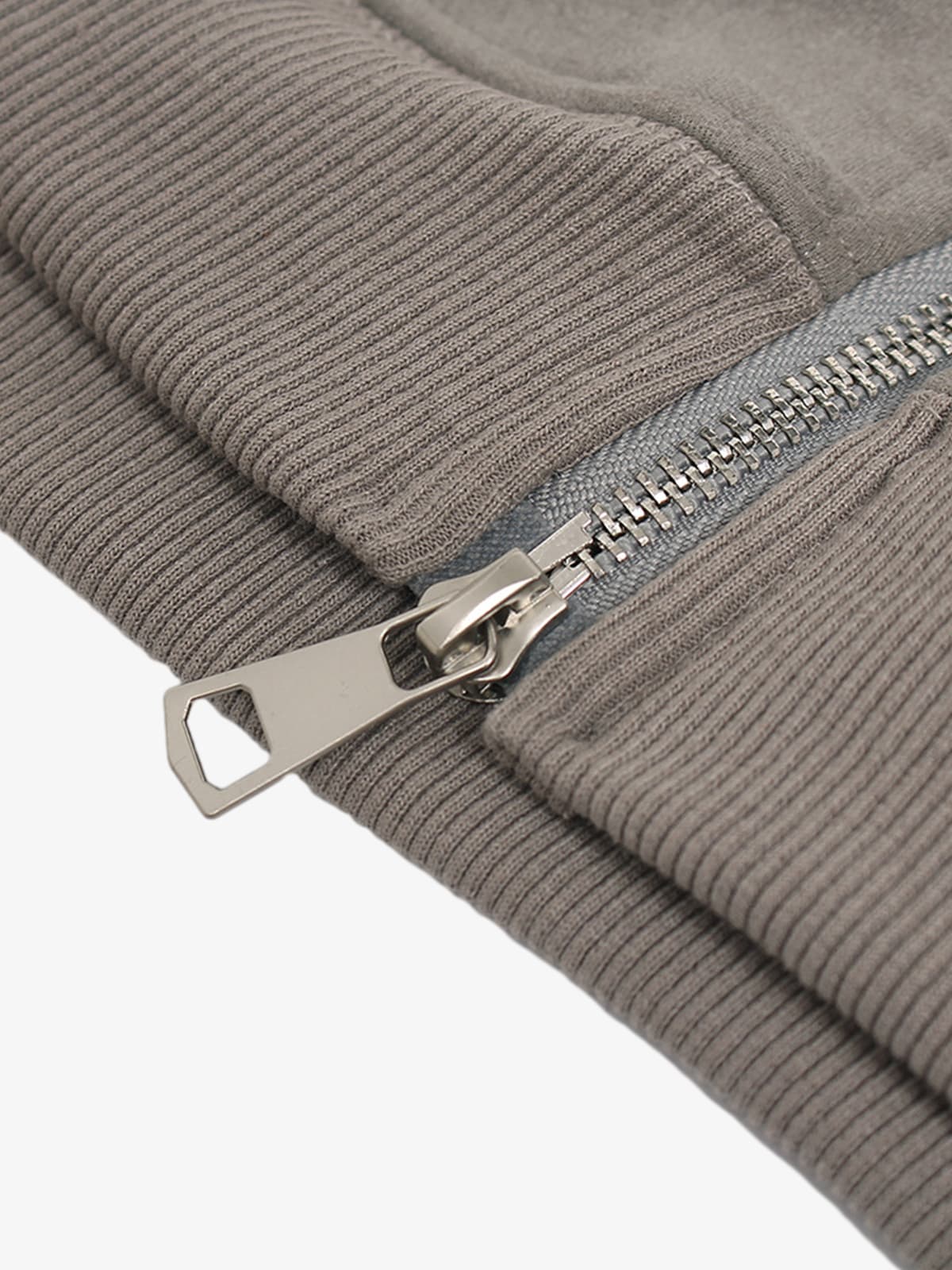 Suede Double-Ended Zippered Cropped Hooded Jacket 