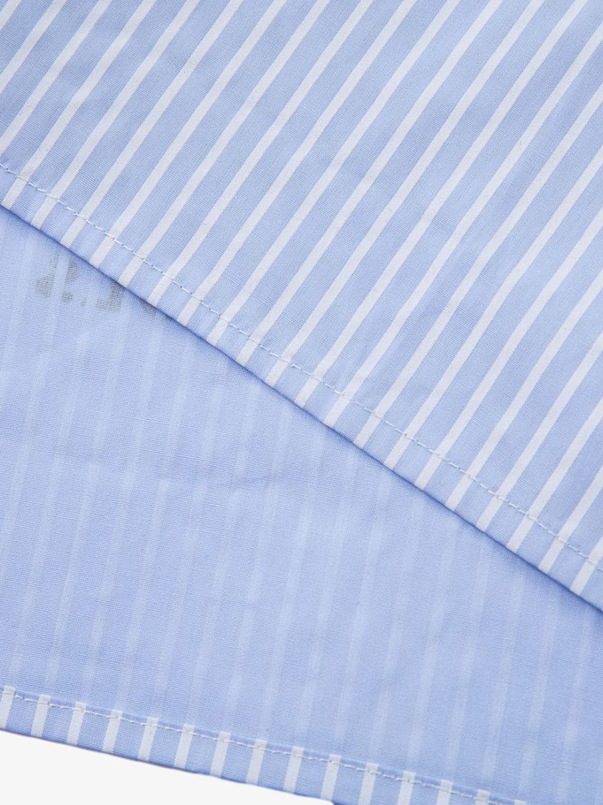 Vintage Illustration Striped Faux Two-Piece Shirt?