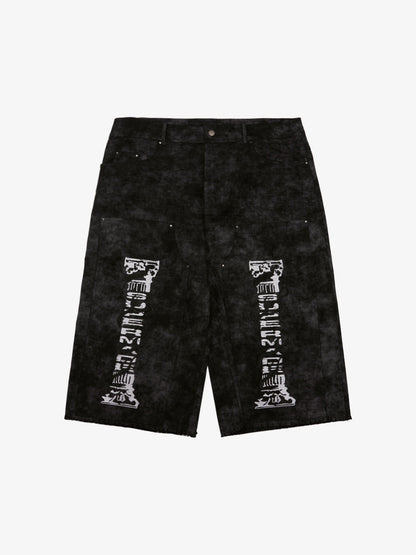 SUPERMADE Roman Column Pattern Embroidered Jeans 