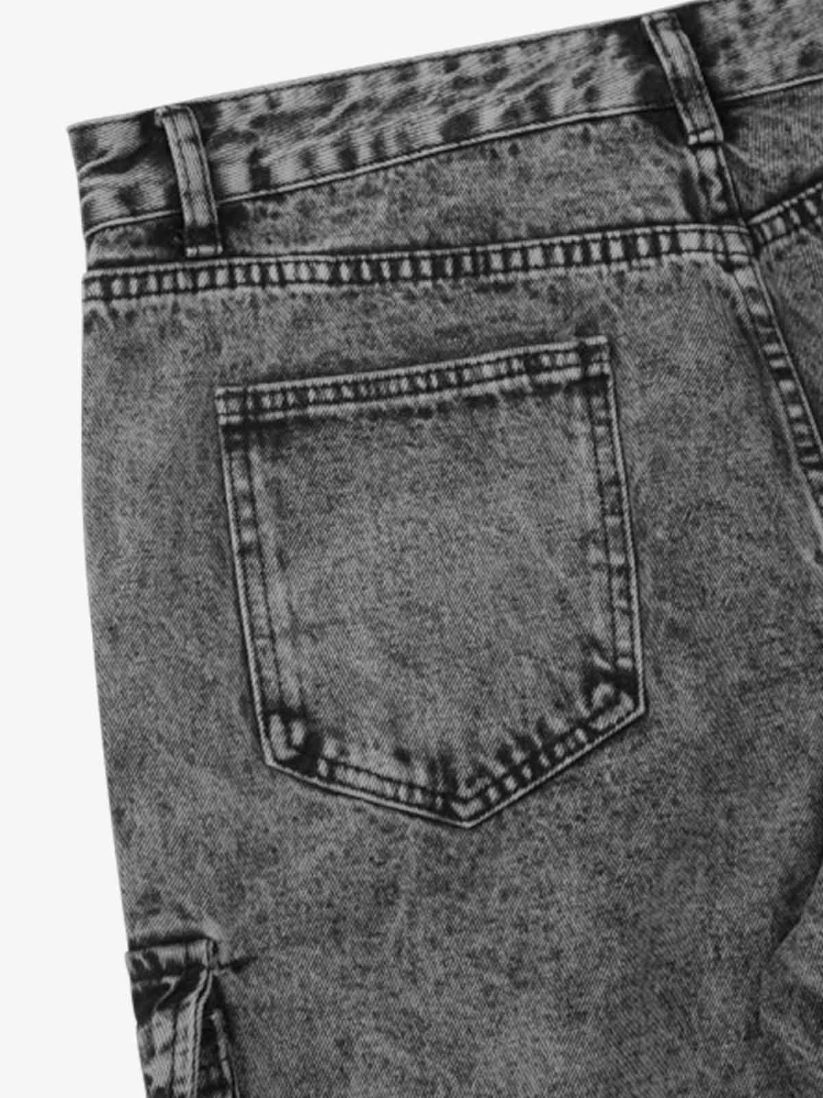 Thesupermade American Street Style Washed Distressed Work Jeans - 2354