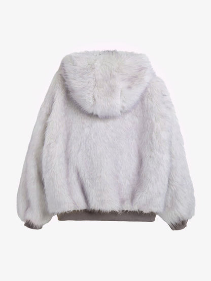 Oversized Reversible Fur Hooded Jacket